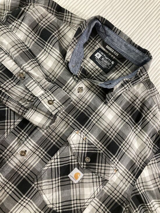 Carhartt Other - Carhartt Rugged Flex Shirt Men XL Black Gray Plaid Button Up Relaxed Workwear